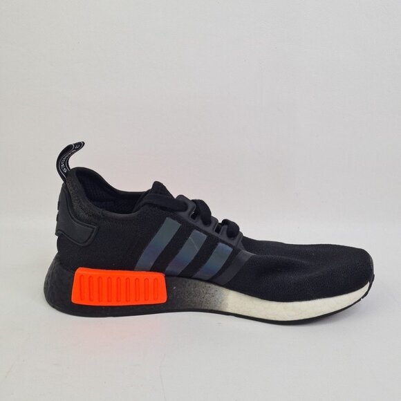 Adidas NMD R1 Black Solar Orange Iridescent Men Athletic Sneakers SZ 8 - Picture 3 of 9